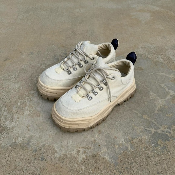 Eytys Angel Canvas Ecru Chunky Platform Sneakers